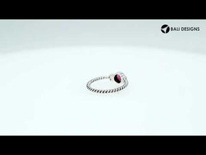 Wholesale sterling silver Pink Quartz rope band ring handcrafted in Bali.