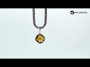 Citrine Quartz 925 silver cushion-cut pendant for wholesale jewelry collections