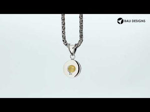 Sterling Silver Mystic Topaz Quartz Pendant with rainbow hues handcrafted in Bali