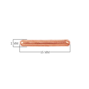 Rose gold overlay copper tube bead with polished finish, handcrafted in India for wholesale jewelry making