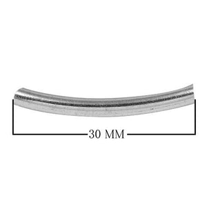 Curved silver overlay over copper tube bead handcrafted in India for wholesale jewelry components