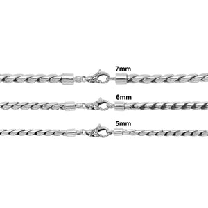 Sterling Silver Bali Handcrafted Heavy Link Chain Bracelet With Secure Lobster Lock.