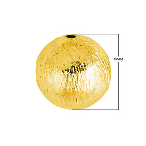 SBG-101 18K Gold Overlay Seamless Bead Brushed Finish Beads Bali Designs Inc 18MM