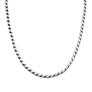 Sterling Silver Bali Hand Crafted Heavy 5MM Chain Necklace Lobster Clasp