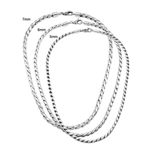 Sterling Silver Bali Hand Crafted 6MM Rope Link Chain Necklace Lobster Clasp