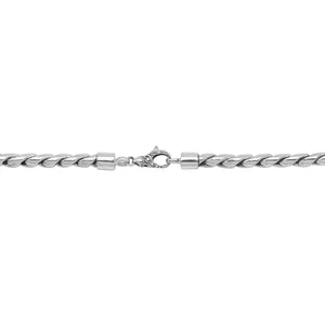 Sterling Silver Bali Handcrafted Necklace Chain With Polished Finish And Lobster Clasp.