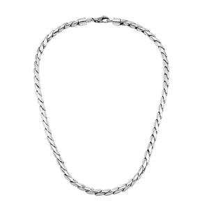 Sterling Silver Bali Handcrafted Necklace Chain With Polished Finish And Lobster Clasp.
