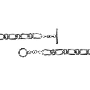 AB-1016-S-7" Sterling Silver Bracelet with Toggle Lock Jewelry Bali Designs Inc