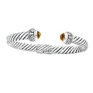 AB-1024-CT Sterling Silver Bangle With Citrine Q. Jewelry Bali Designs Inc