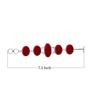 AB-1050-CR Sterling Silver Bracelet With Coral Jewelry Bali Designs Inc