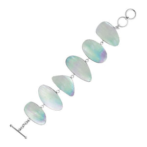 Wholesale Mother Of Pearl bracelet with Sterling Silver links, handcrafted in Bali.