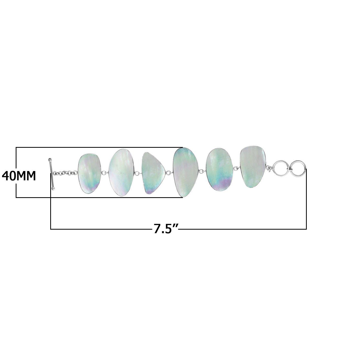 Wholesale Mother Of Pearl bracelet with Sterling Silver links, handcrafted in Bali.