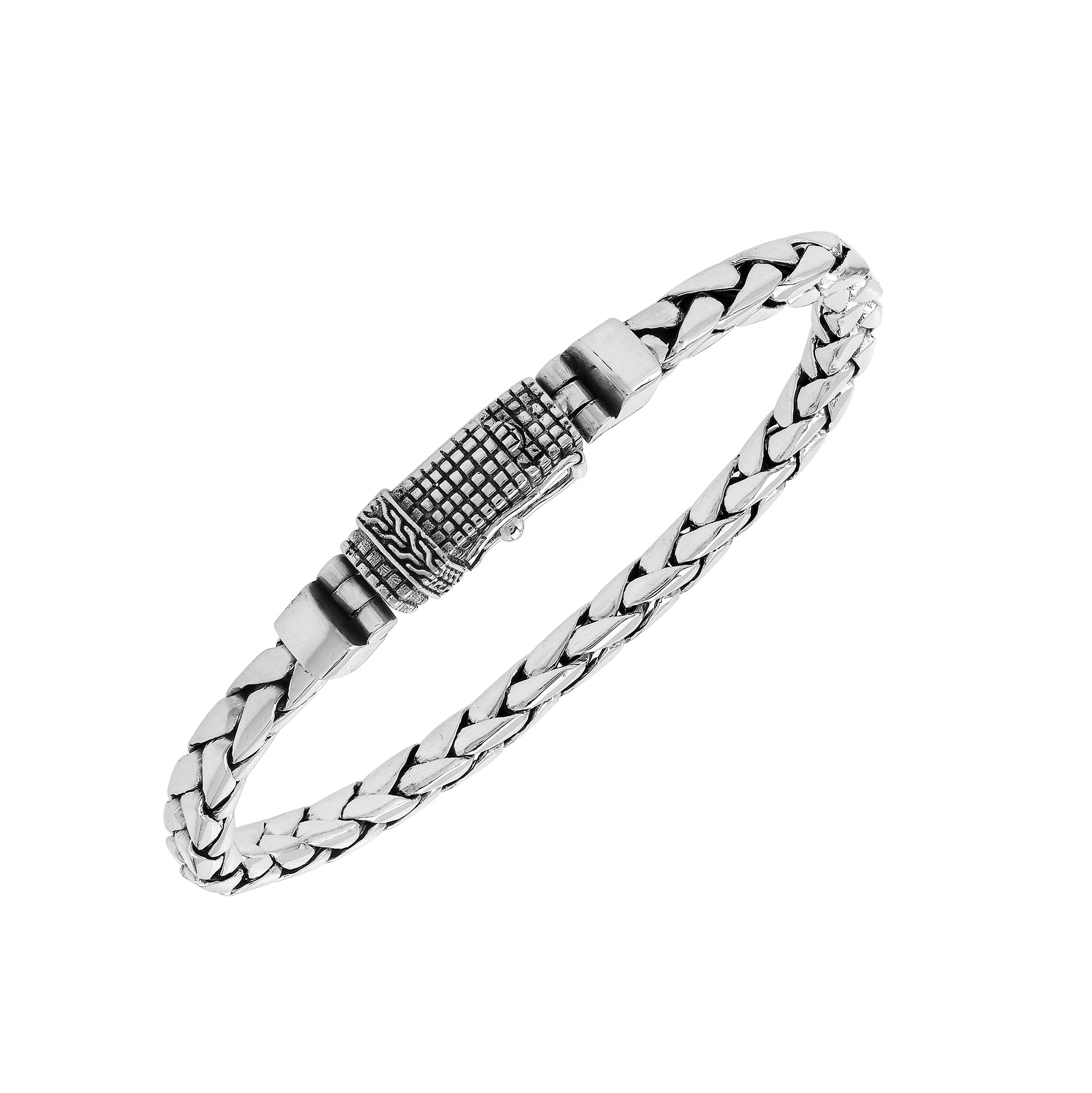 925 Sterling Silver Flat Wheat Chain Bracelet With Box Clasp