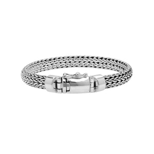 925 sterling silver wheat chain bracelet with mirror finish and secure box clasp lock.