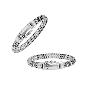 925 sterling silver wheat chain bracelet with mirror finish and secure box clasp lock.