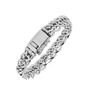 925 sterling silver bold chain bracelet with box clasp and safety latch.