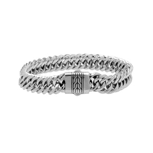 Silver Curb Chain Bracelet With Push Clasp In 925 Sterling Silver For Wholesale