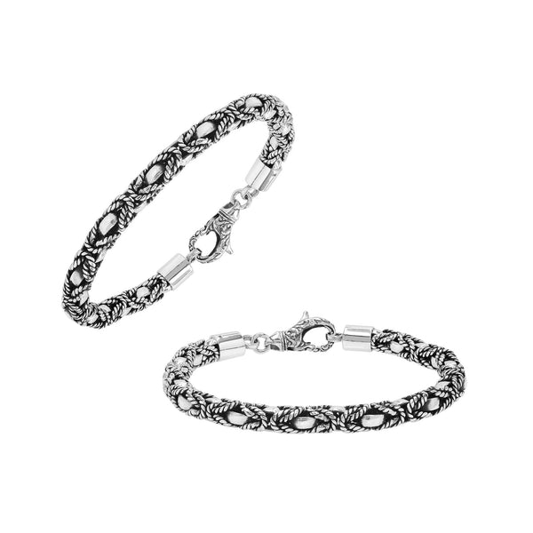 AB-6337-S-6MM-8" Bali Hand Crafted Sterling Silver Bracelet With Lobster Jewelry Bali Designs Inc 