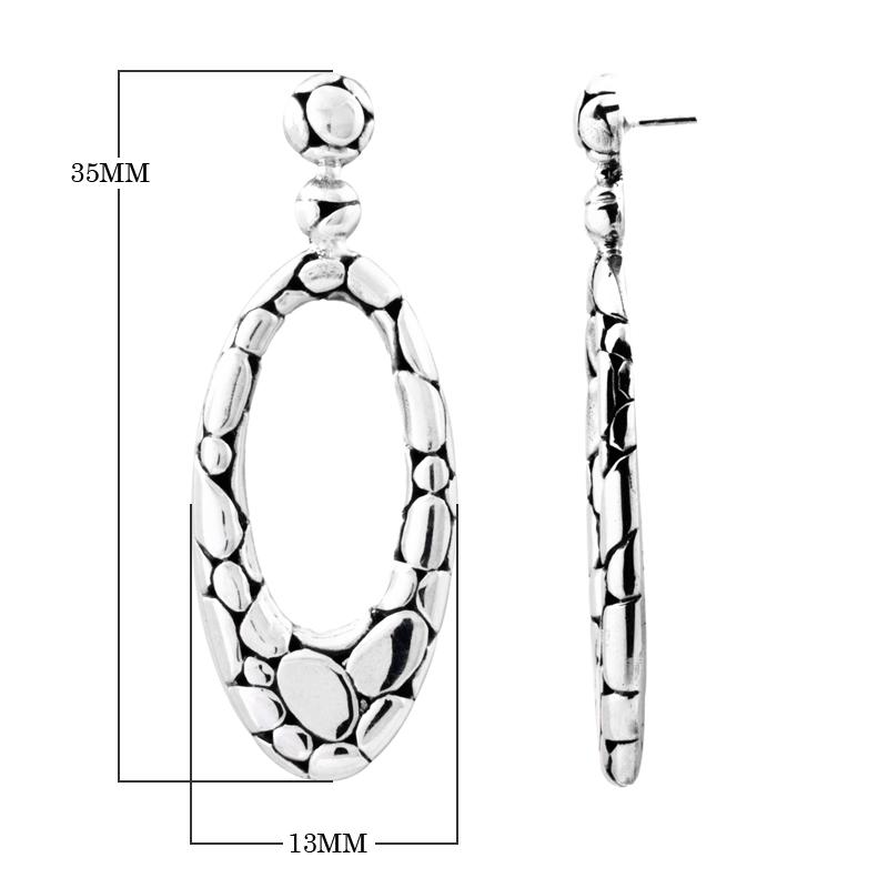 Sterling Silver oval earrings with textured finish for wholesale collection