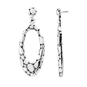 Sterling Silver oval earrings with textured finish for wholesale collection