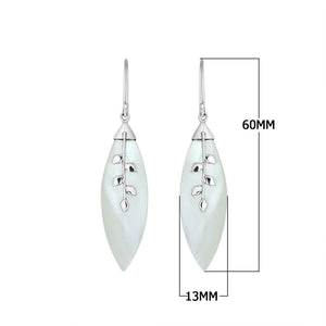 Sterling Silver Leaf Earrings With Mother Of Pearl