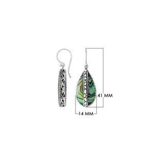 Sterling Silver Teardrop Earrings With Abalone Shell