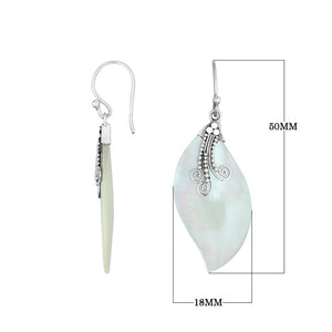 Mother Of Pearl Silver Wave Earrings With Earwire For Wholesale