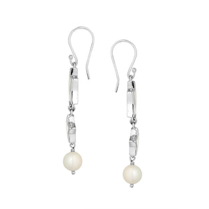 Mother Of Pearl star earrings with pearl drop