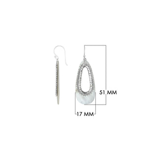 Mother Of Pearl Silver Designer Teardrop Earrings For Wholesale