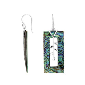 Wholesale Sterling Silver Earring With Abalone Shell And Leaf Design Handcrafted In Bali