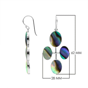 Sterling Silver Multi-Oval Drop Earrings With Abalone Shell