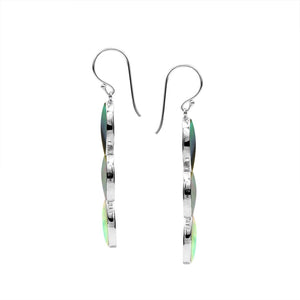 Sterling Silver Multi-Oval Drop Earrings With Abalone Shell