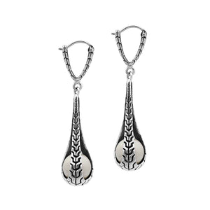 Sterling Silver Teardrop Earrings With Mabe Pearl