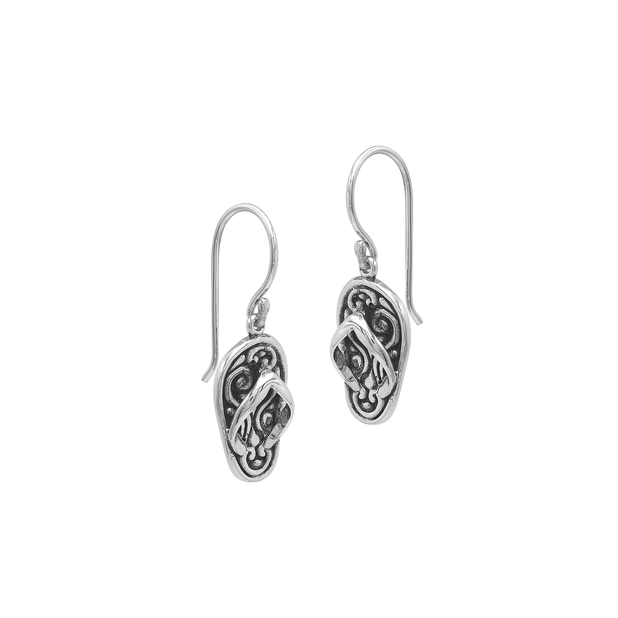 Sterling silver flip-flop dangle earrings