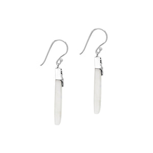 Sterling silver shell-shaped Mother Of Pearl dangle earrings