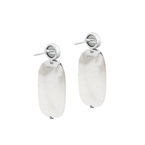 Sterling Silver Earrings With Mother Of Pearl And Pearl Accent