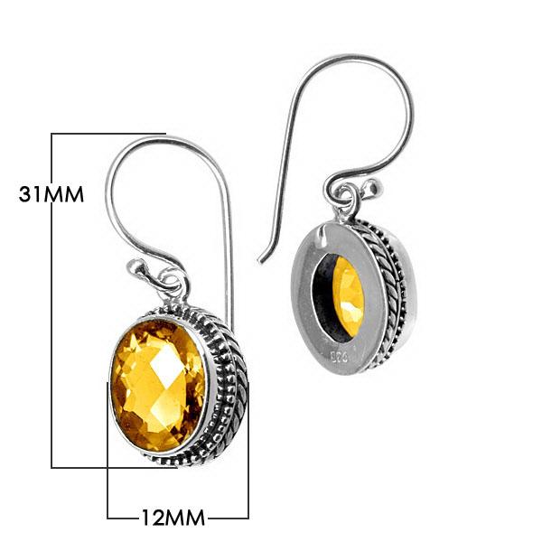 Wholesale sterling silver structured halo earrings featuring Citrine Quartz with polished shine and earwire lock.