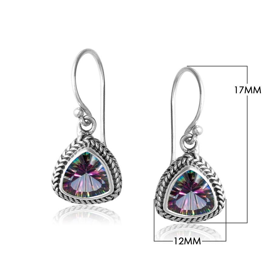 Mystic Quartz triangle Sterling Silver earrings