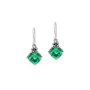 Green Quartz prong-set Sterling Silver earrings