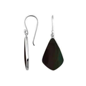 Sterling Silver Black Shell fancy shape earrings with Earwire and mirror finish for wholesale jewelry collections.