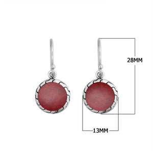 AE-6258-CR Sterling Silver Earring With Coral Jewelry Bali Designs Inc