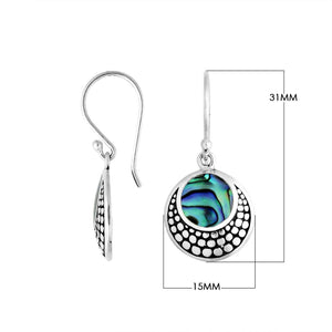 Sterling silver Abalone Shell earrings with polished finish for wholesale collection.