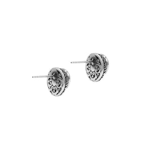 Wholesale Sterling Silver Round Blue Topaz Quartz Stud Earrings With Bali Rope Bezel Handcrafted In Bali