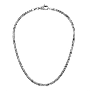 Sterling silver 4MM Tulang Naga chain necklace, handcrafted unisex Bali jewelry wholesale