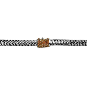 Wholesale sterling silver woven chain necklace with citrine quartz accent, handcrafted in Bali