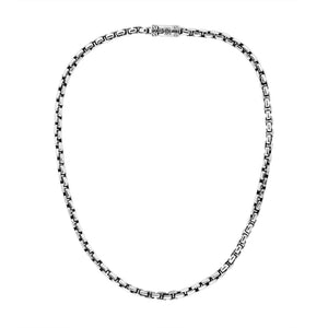 Wholesale sterling silver cushion chain necklace with ornate clasp, handcrafted in Bali.