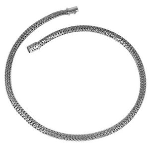 Wholesale sterling silver wheat chain necklace with polished-oxidized finish, handcrafted in Bali.