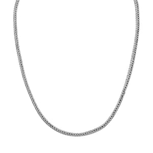 Wholesale 3x5 MM Sterling Silver woven chain with lobster lock, handcrafted in Bali.