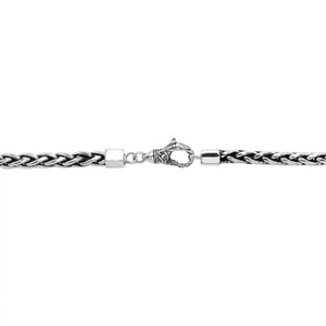 Wholesale 4 MM Sterling Silver round woven chain with lobster lock, handcrafted in Bali.
