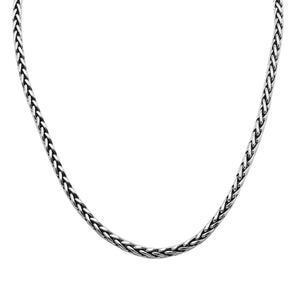 925 Sterling Silver 6MM woven chain necklace with lobster lock clasp handcrafted in Bali